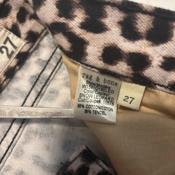 rag & bone Women's 27 Boyfriend Jean Straight Leg Leopard Print Mid Rise - Picture 8 of 8